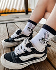 Rad Bunny with Pink Bunny Foot Crew Socks