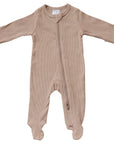 Pale Pink Organic Cotton Ribbed Zipper