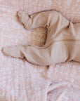 Pale Pink Organic Cotton Ribbed Zipper
