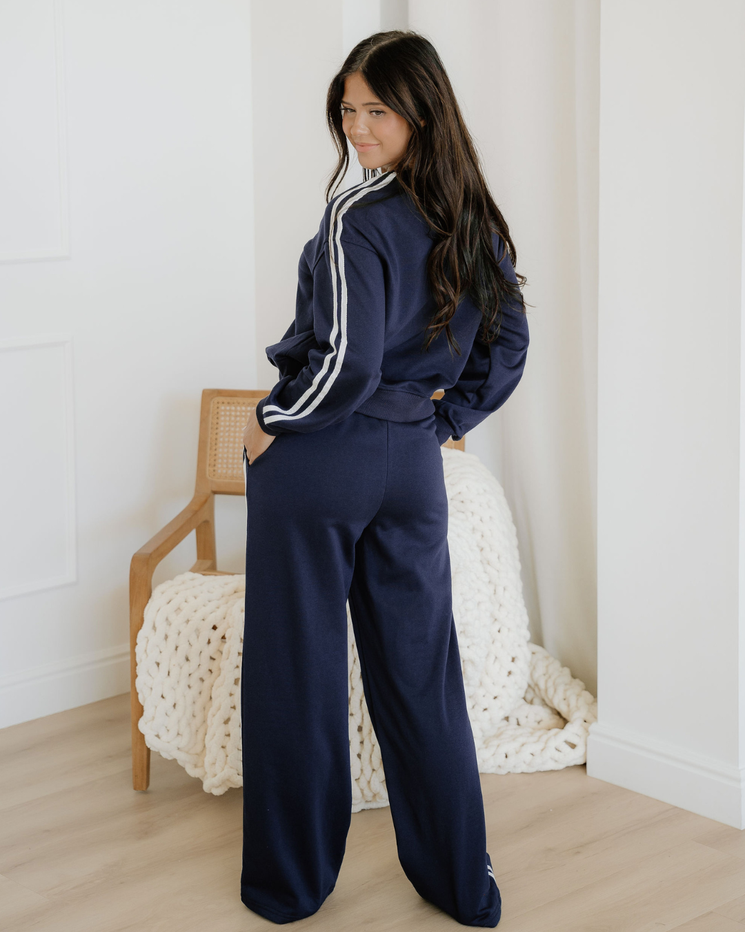 Varsity Stripe Crewneck &amp; Sweatpants Set