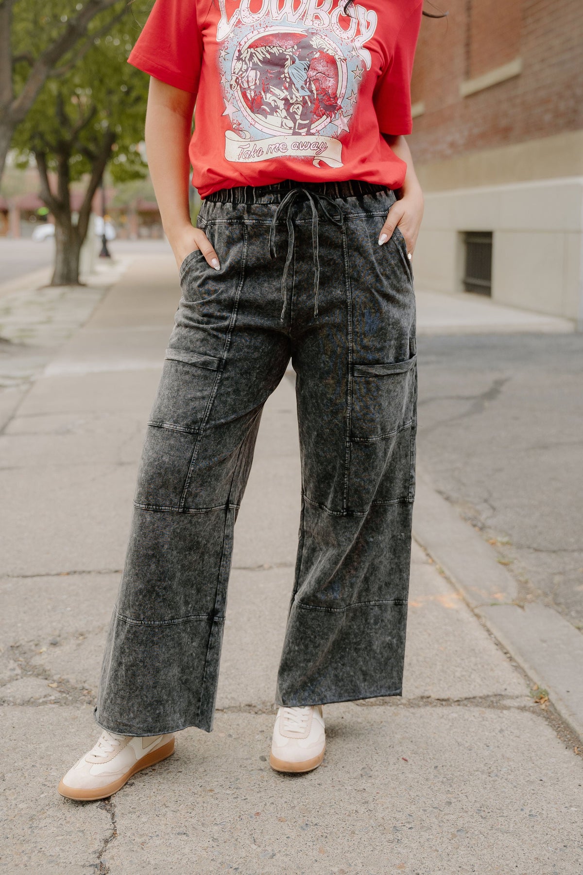Teagan Mineral Wash Wide Leg Pants