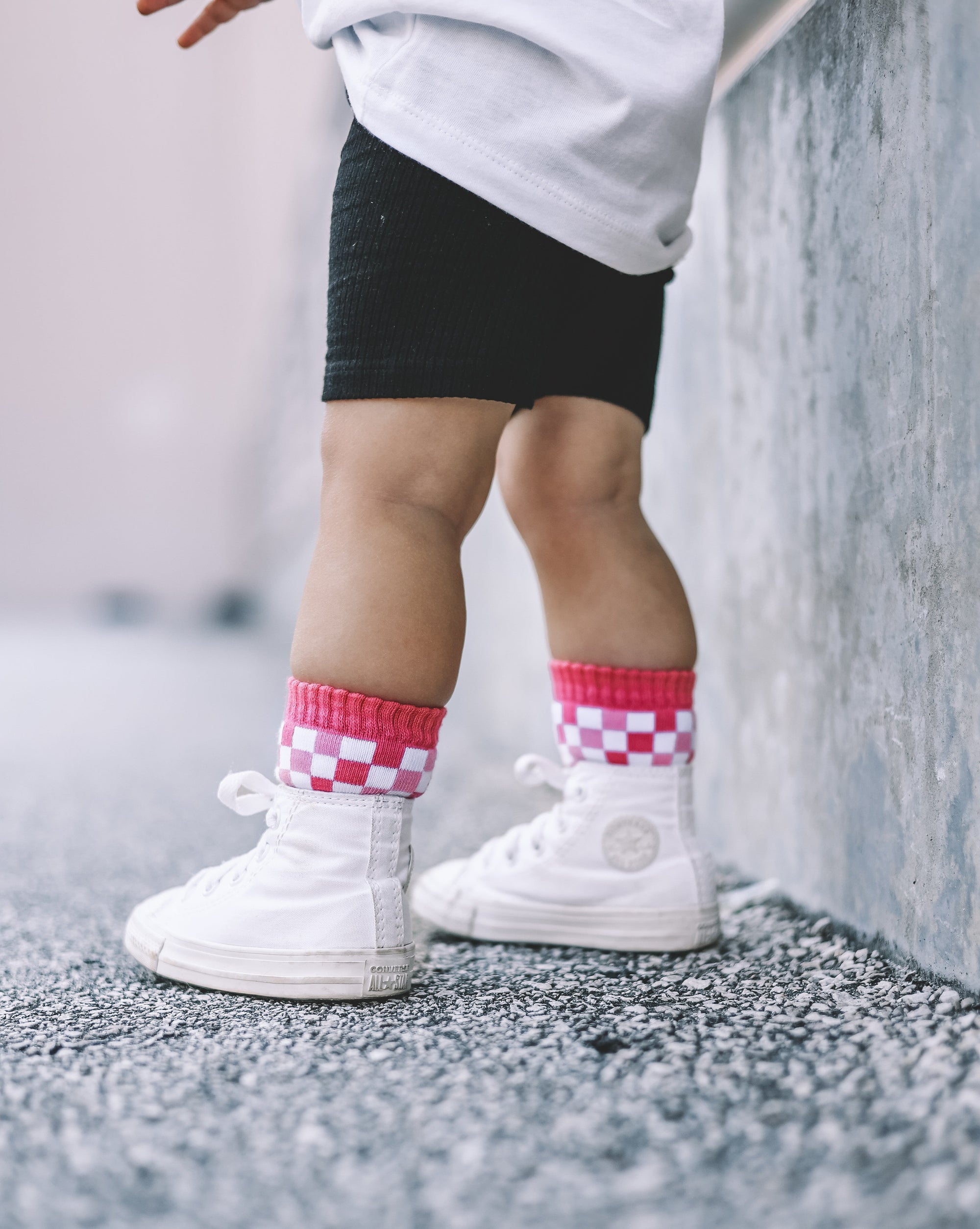 Pink Checkered Kids Socks | Trendy Toddler &amp; Youth Crew Socks