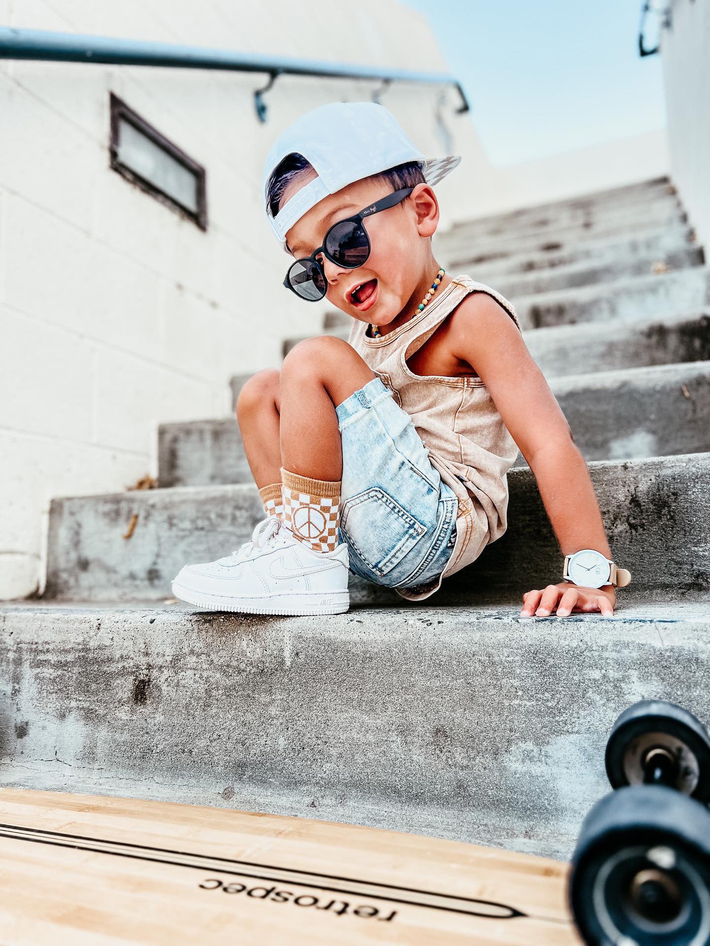 Tatum Peace Checker Socks | Neutral Checker Kids and Family Socks