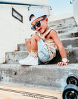 Tatum Peace Checker Socks | Neutral Checker Kids and Family Socks