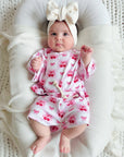 Checkered Cherry Kids Shorts Set Cotton Two Piece Outfit