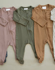 Olive Bamboo Footed Zipper