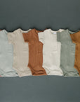 Dusty Rose Organic Cotton Ribbed Snap Bodysuit