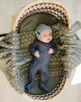 Charcoal Organic Cotton Ribbed Zipper