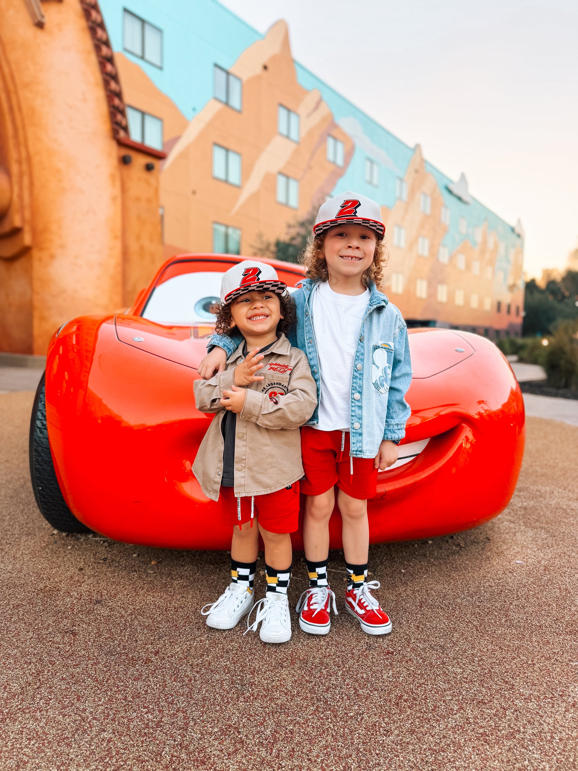Kachow V2 Kids and Family Socks | Graphic Checker Crew Socks