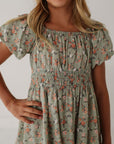 Children Girl Peasant Bubble Sleeve Dress
