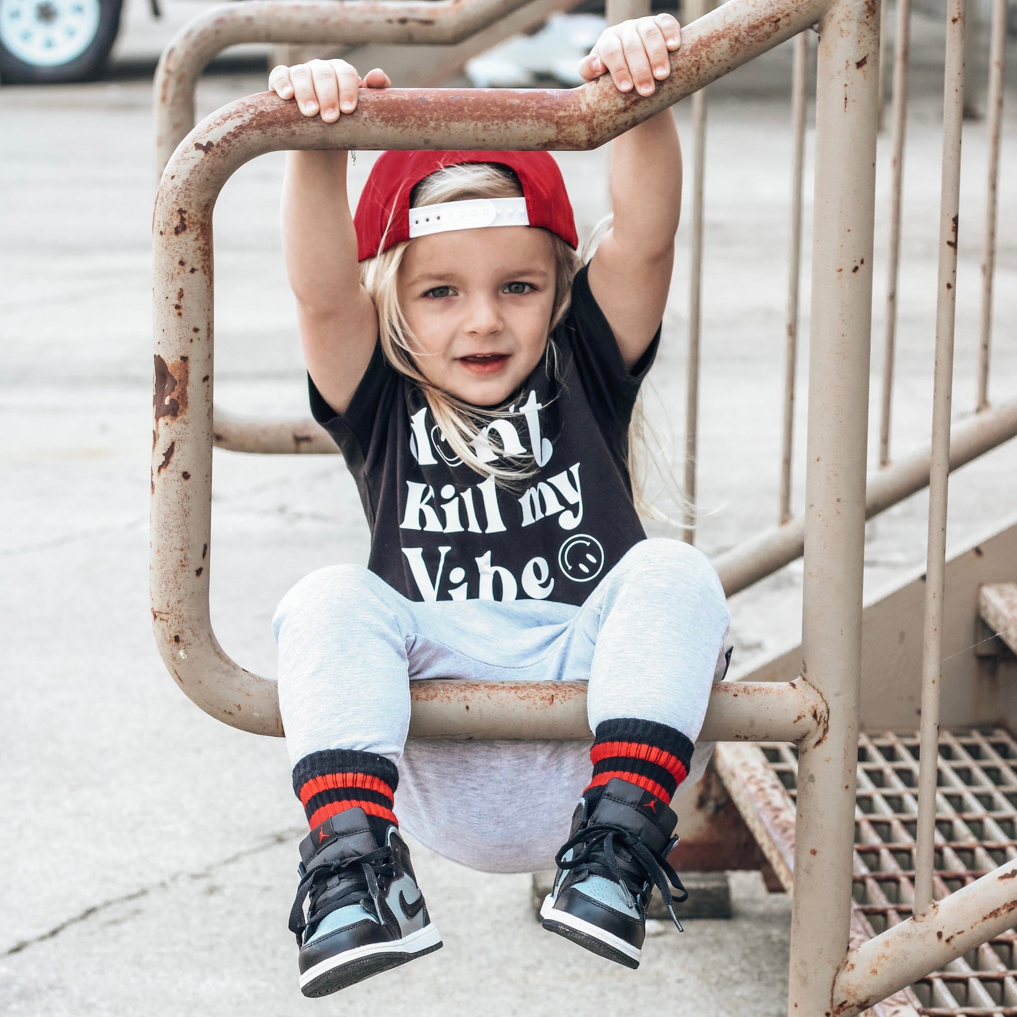 Red Black V2 Grip Socks for Kids | Toddler &amp; Youth Boutique Socks