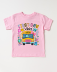First Day of School Vibes Youth Tee | Back to School Graphic Shirt