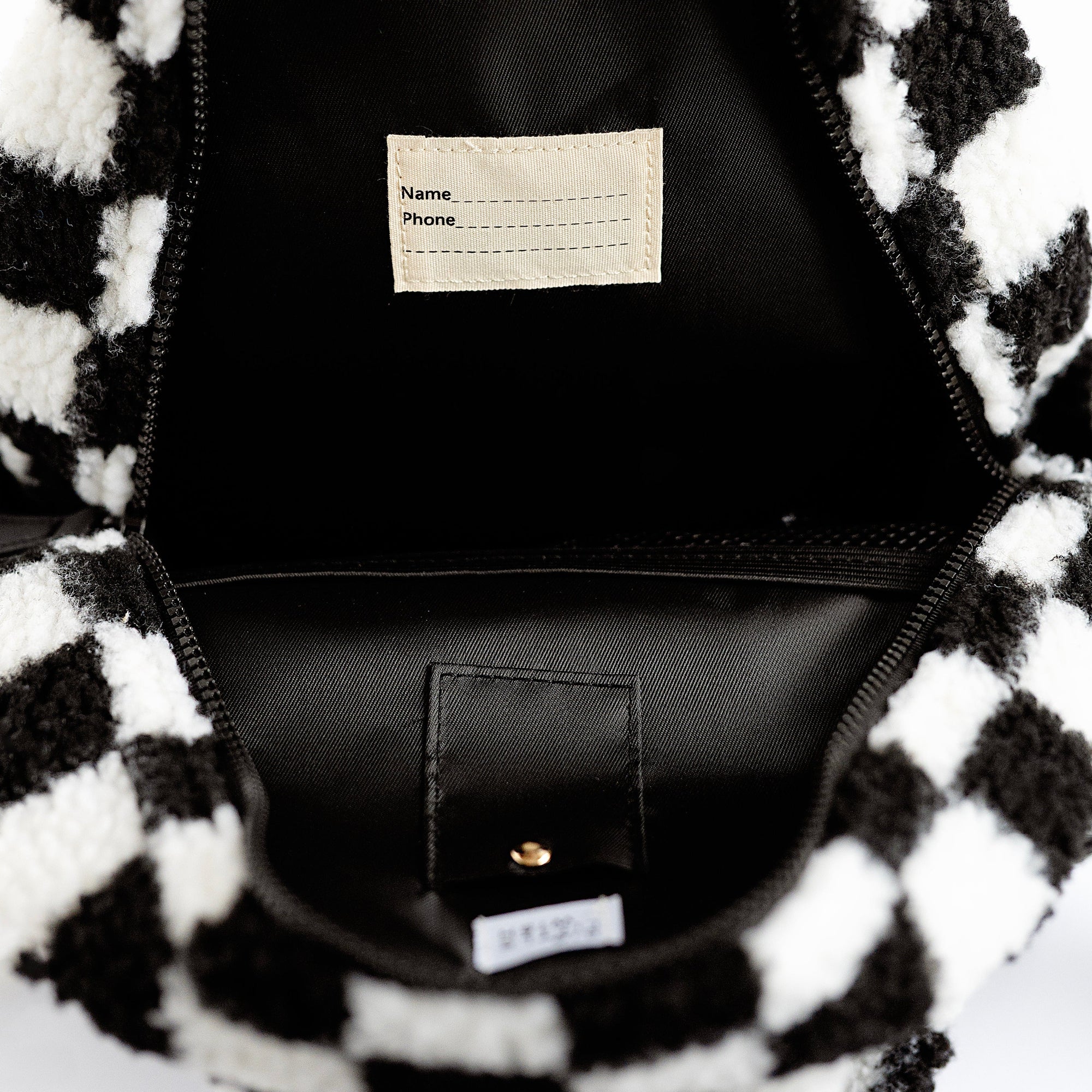 Black &amp; White Sherpa Backpack