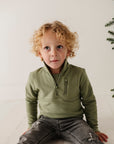 Boy's 3/4 Fleece Zip Sweatshirt