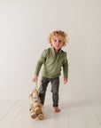 Boy's 3/4 Fleece Zip Sweatshirt