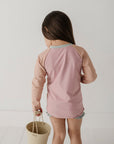 Girl's Zip Rash Guard Swimsuit