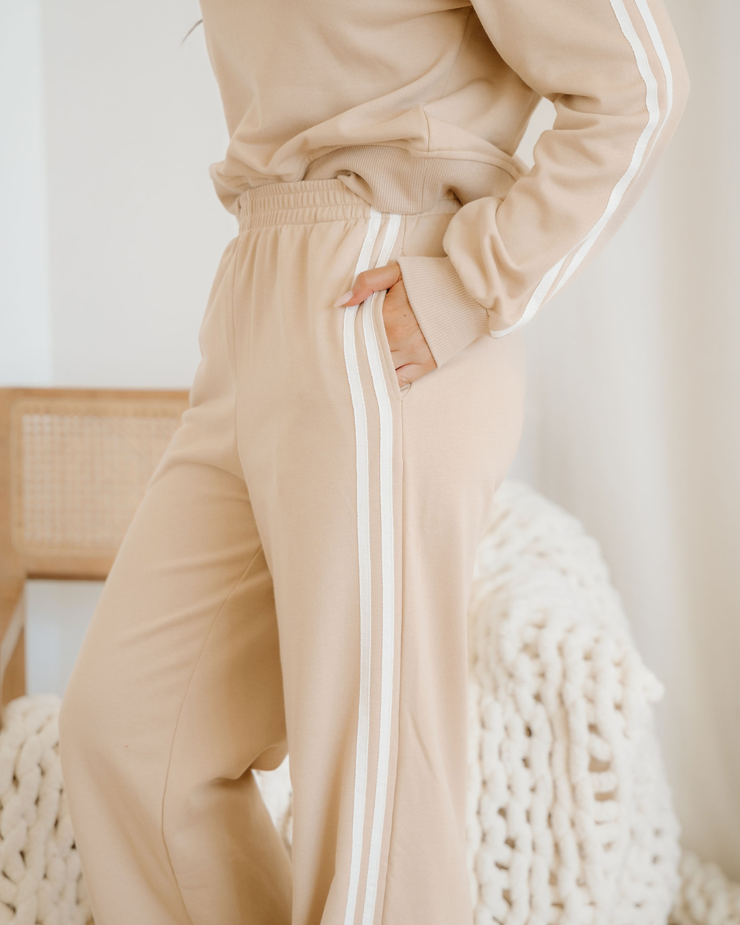 Varsity Stripe Crewneck &amp; Sweatpants Set