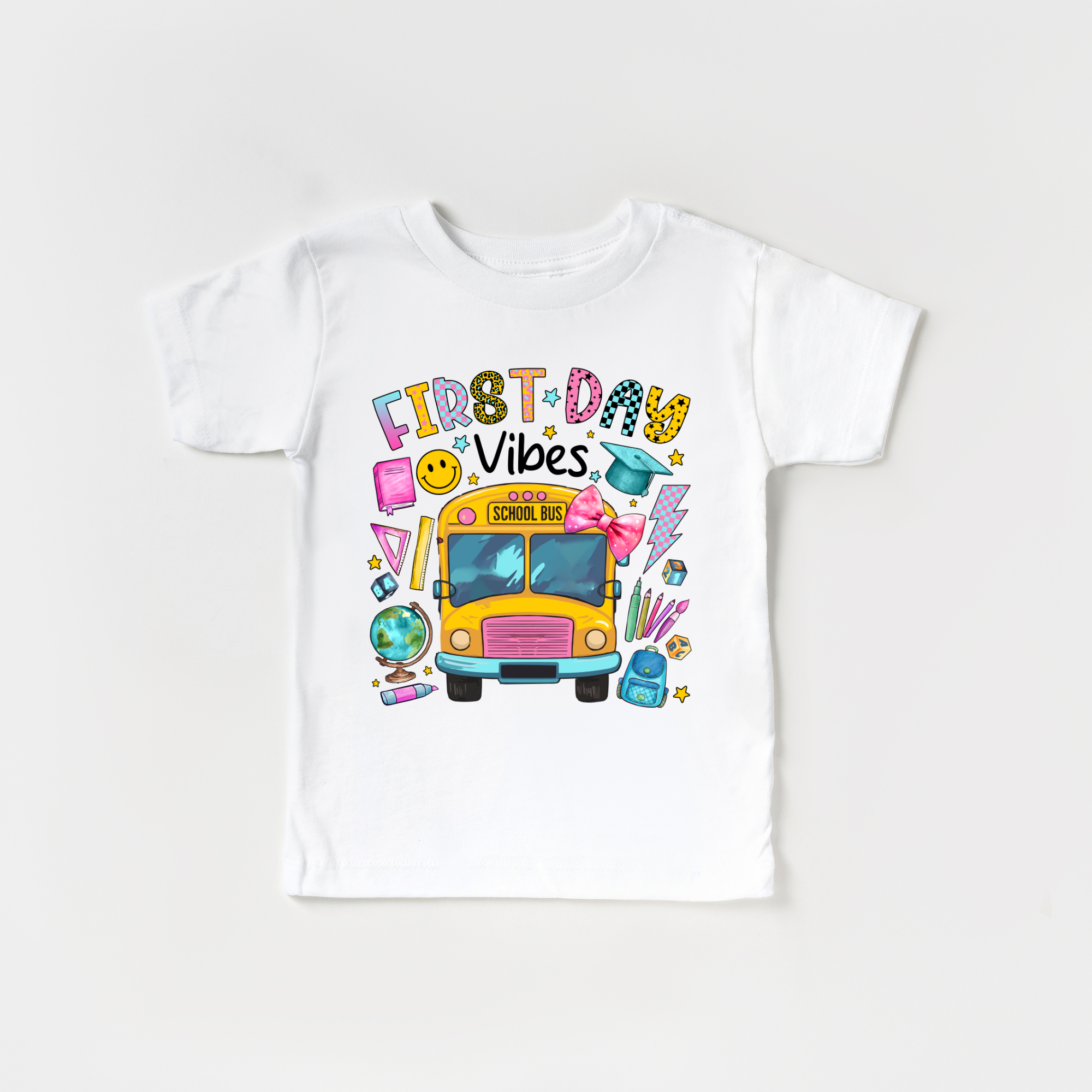 First Day of School Vibes Youth Tee | Back to School Graphic Shirt