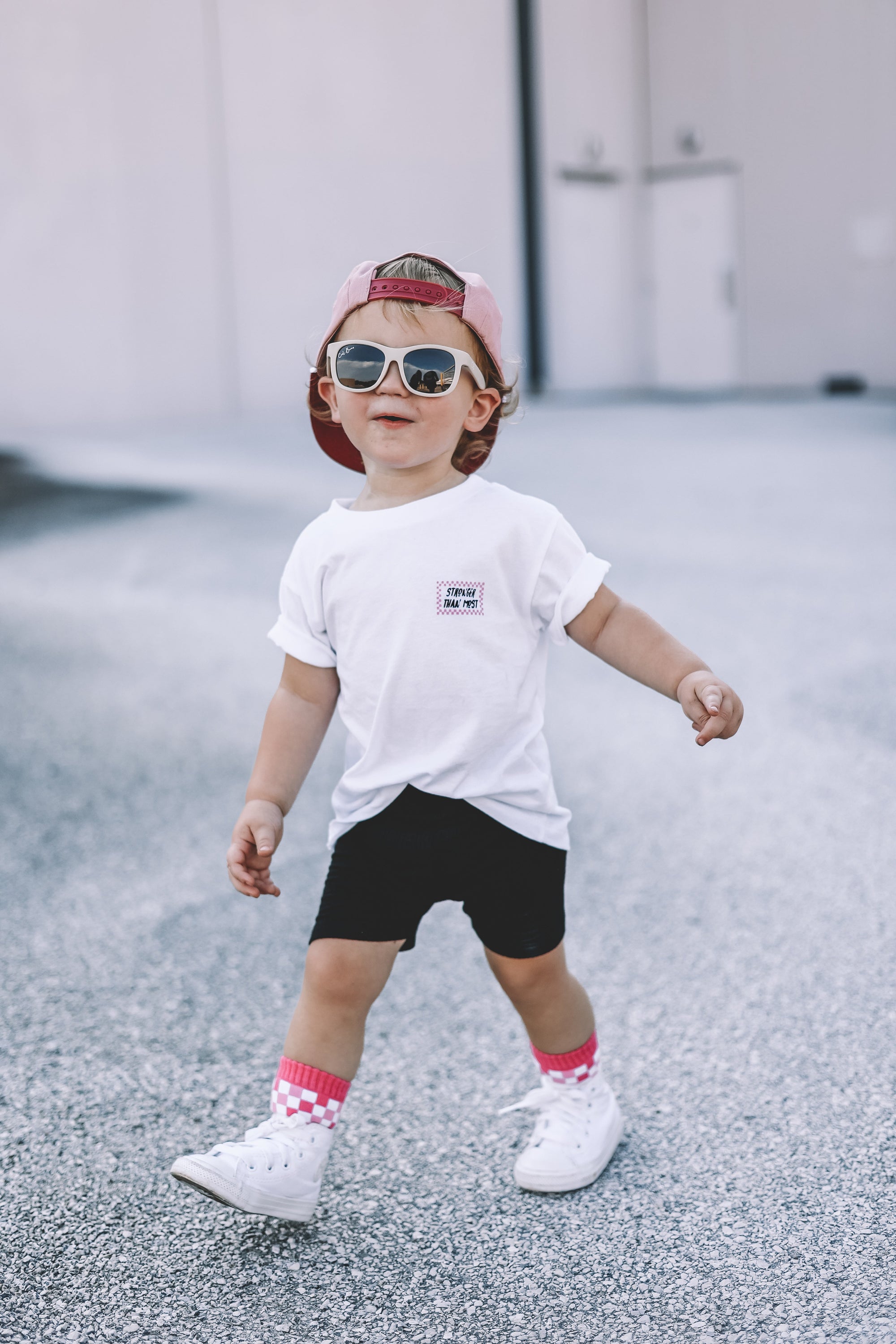 Pink Checkered Kids Socks | Trendy Toddler &amp; Youth Crew Socks