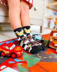 Kachow V2 Kids and Family Socks | Graphic Checker Crew Socks
