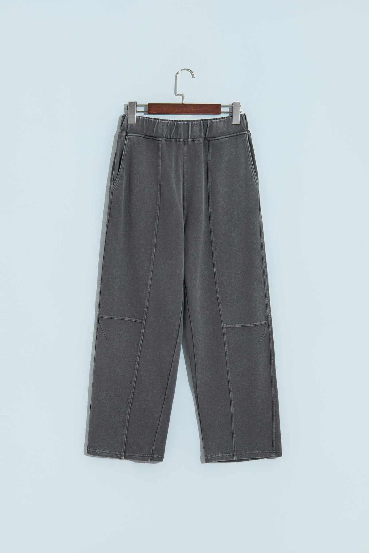 Lola Mineral-Wash Elastic-Waist Barrel Pants