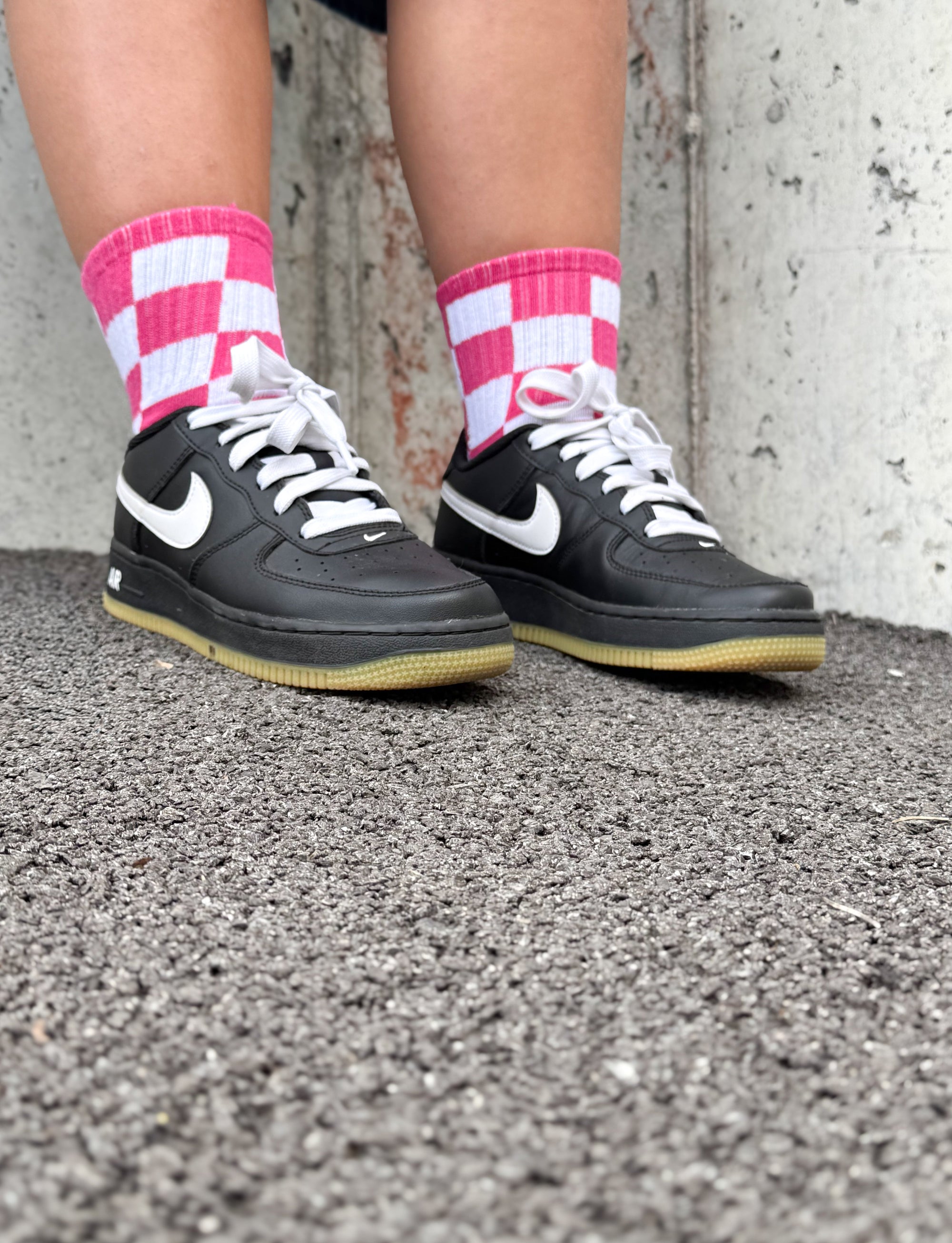 Pink Checks Kids and Family Socks | Checker Crew Socks