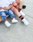 Orange Stripe Kids and Family Socks | Sport Stripe Crew Socks