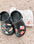 USA Retro Charms Croc Shoe Charms | Patriotic 4th of July Accessories for Kids & Adults