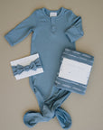 Dusty Blue Bamboo Head Wrap