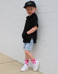 Pink Checks Kids and Family Socks | Checker Crew Socks