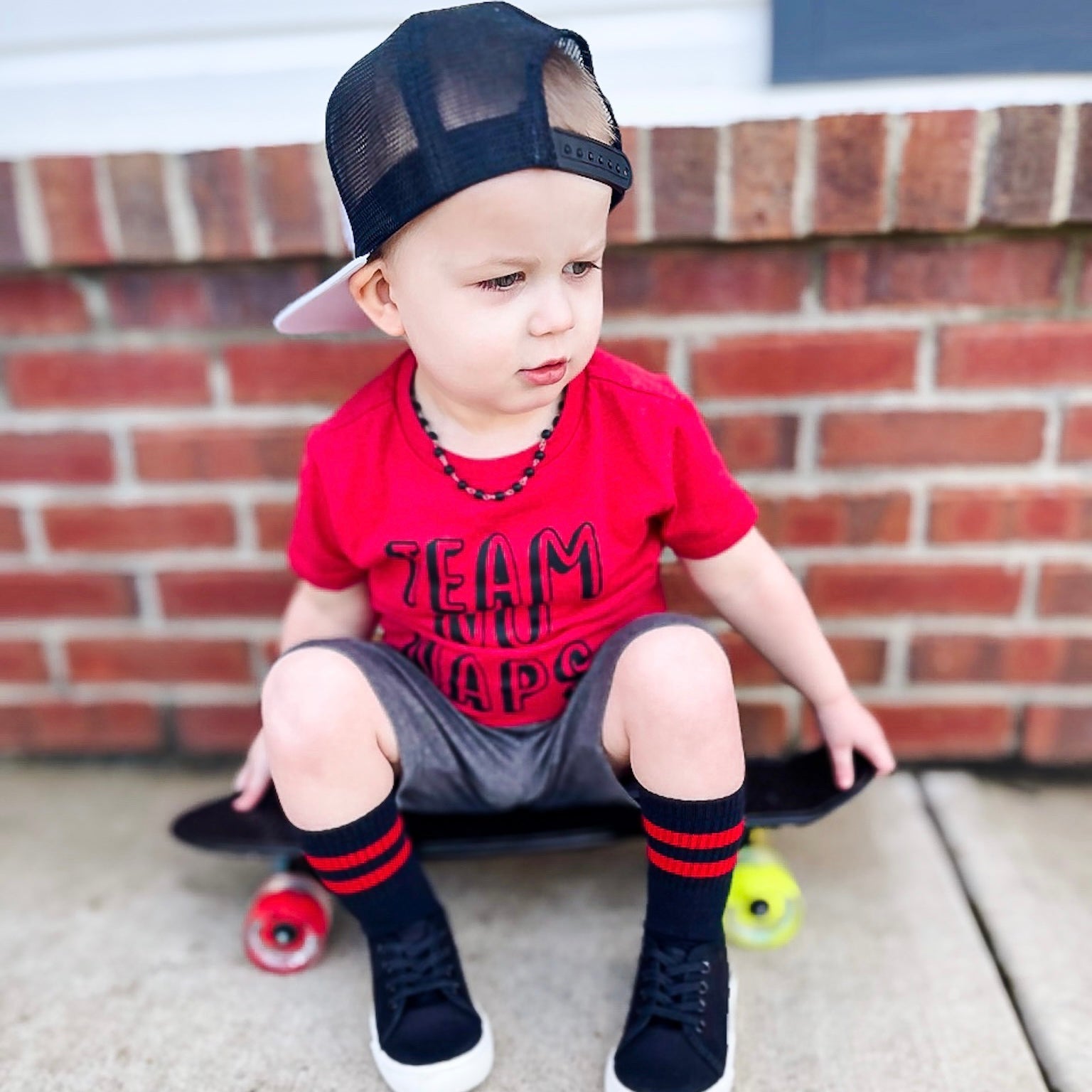 Red Black V2 Grip Socks for Kids | Toddler &amp; Youth Boutique Socks