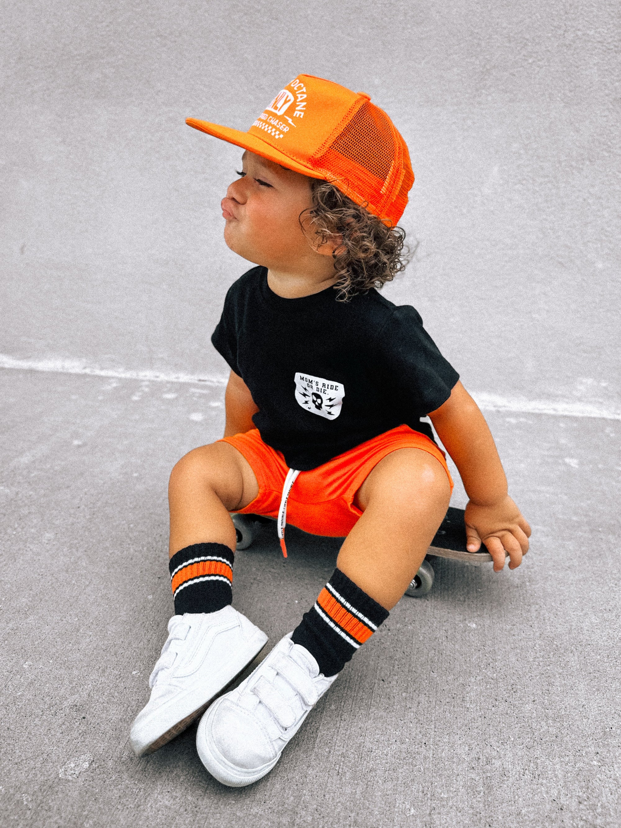Orange Stripe Kids and Family Socks | Sport Stripe Crew Socks