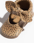 Almond Speckles Knotted Bow Baby Shoe