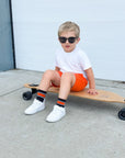 Orange Stripe Kids and Family Socks | Sport Stripe Crew Socks