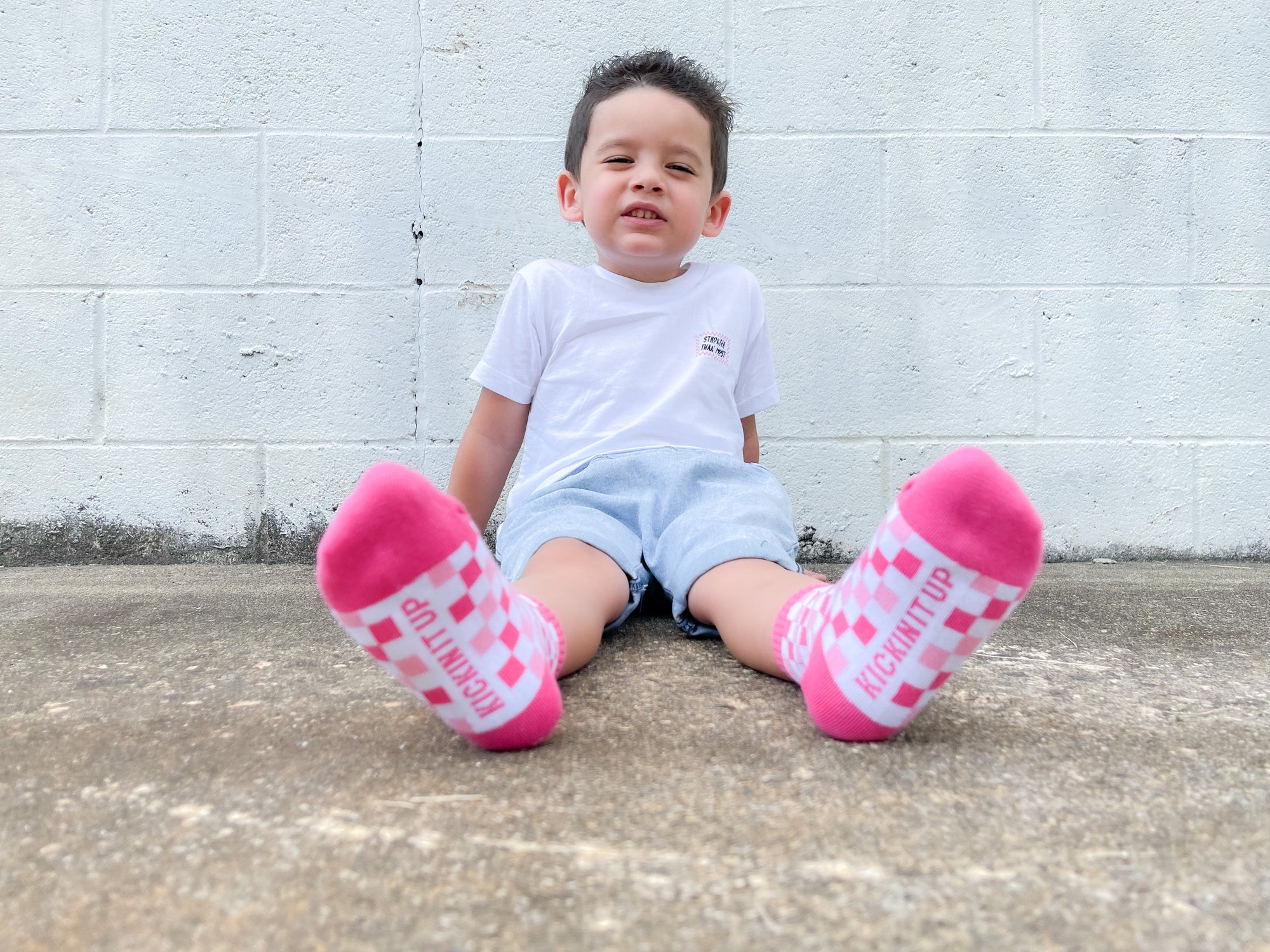 Pink Checkered Kids Socks | Trendy Toddler &amp; Youth Crew Socks