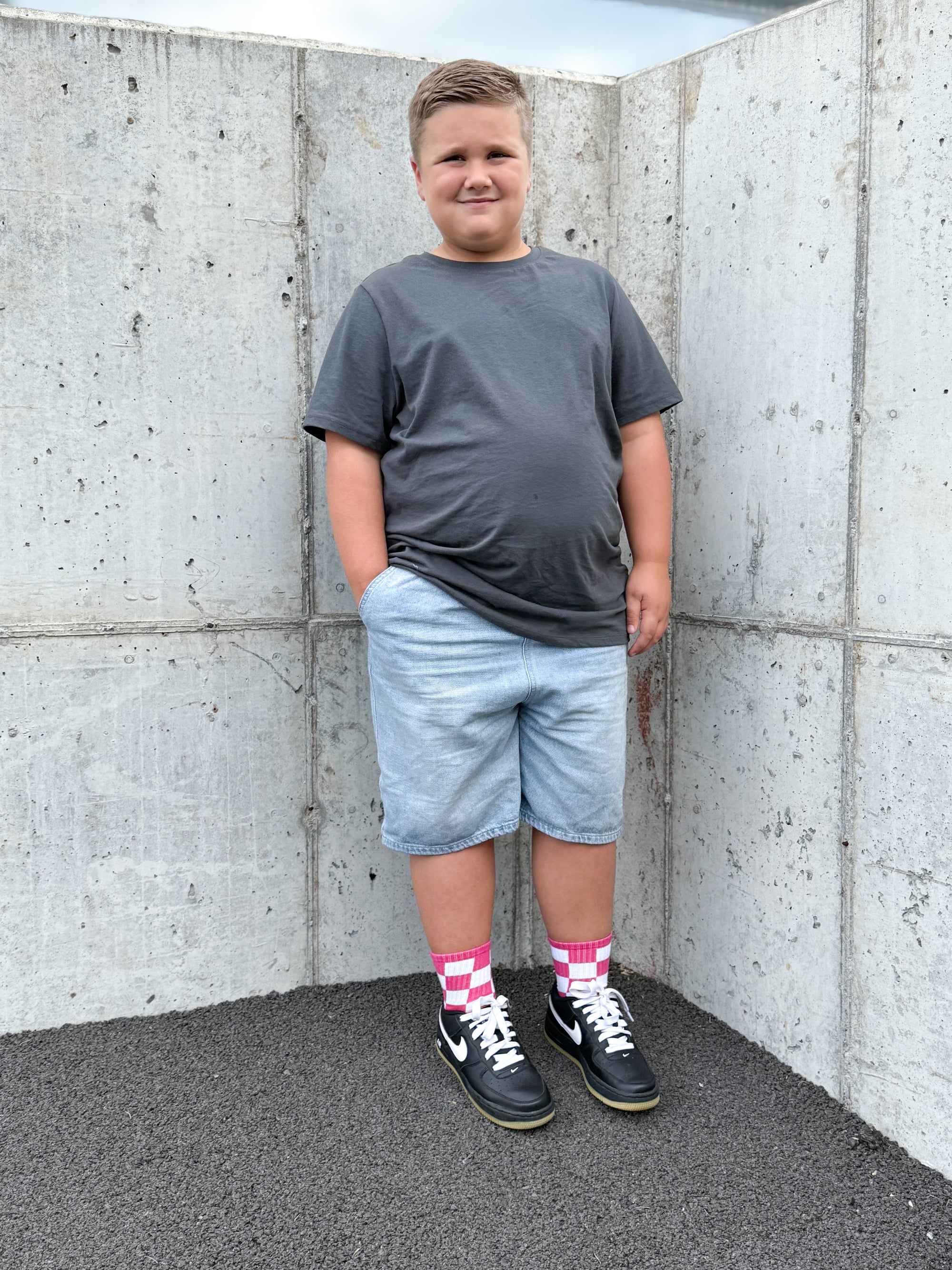 Pink Checks Kids and Family Socks | Checker Crew Socks