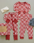 Checkered Hearts Ribbed Bamboo Cozy Set