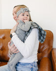 Navy Plaid Muslin Burp Cloth