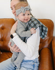 Navy Plaid Muslin Burp Cloth