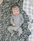Liberty Floral + Coastal Plaid Lace Muslin Quilt