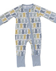 Dusty Blue Peep Bamboo Zipper