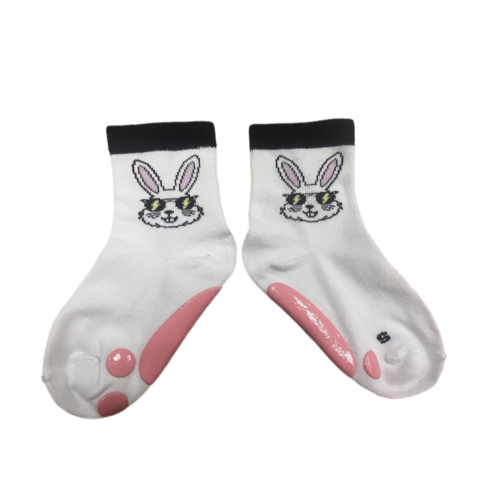 Rad Bunny with Pink Bunny Foot Crew Socks