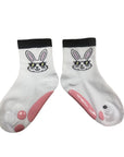 Rad Bunny with Pink Bunny Foot Crew Socks