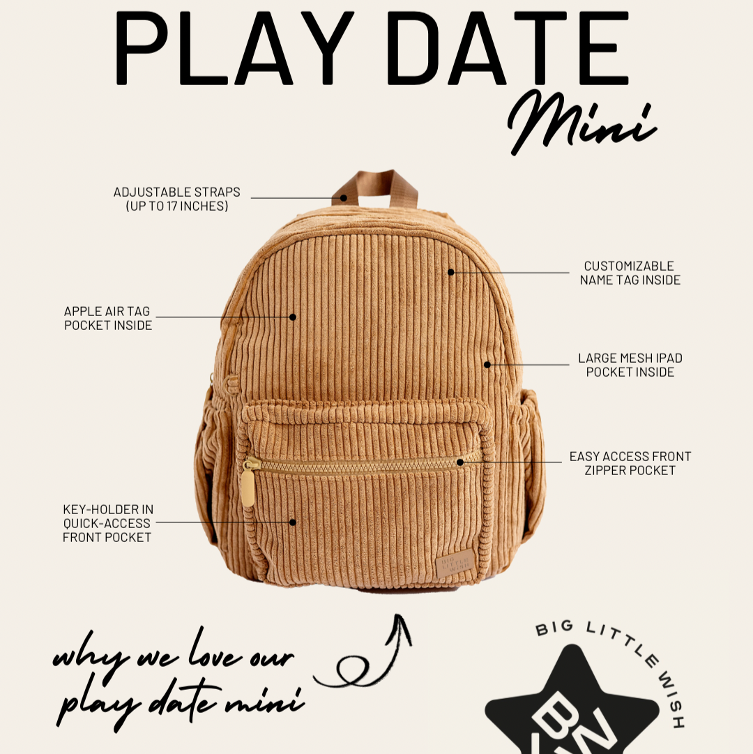 Corduroy Backpack- Camel