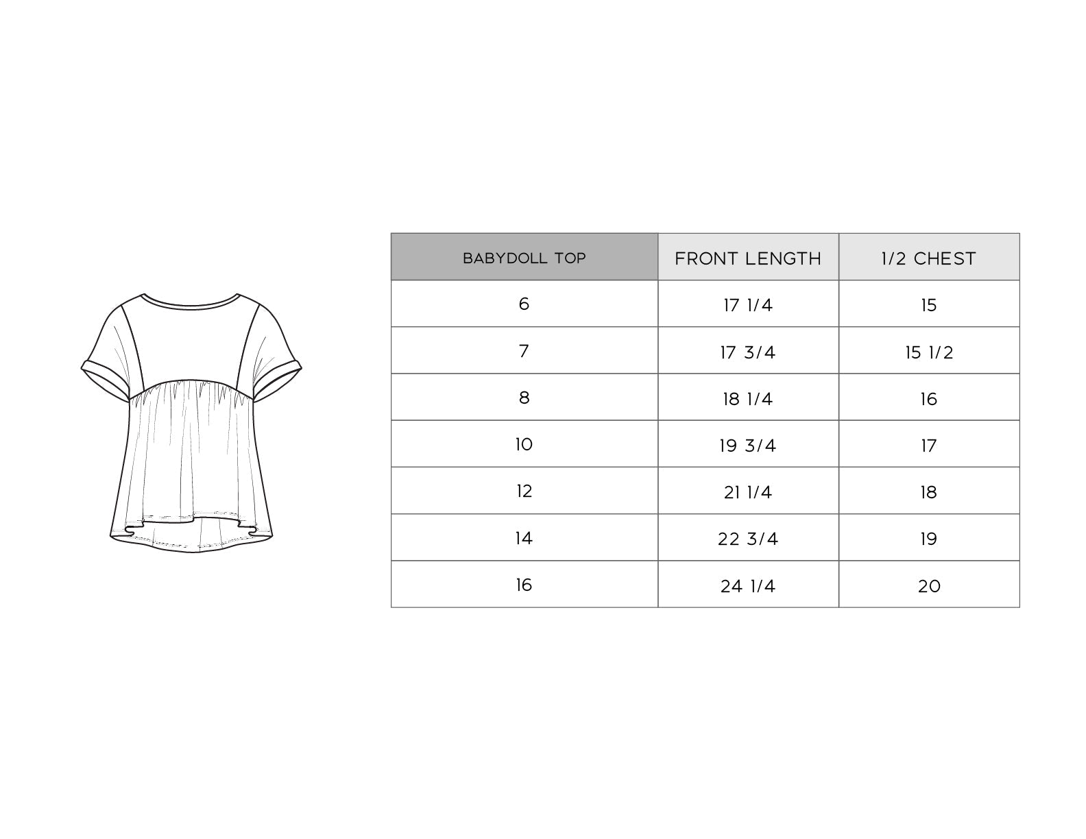 Children Girl Babydoll Top