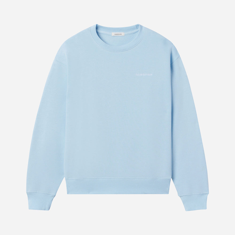 Light blue sweatshirt on a white background