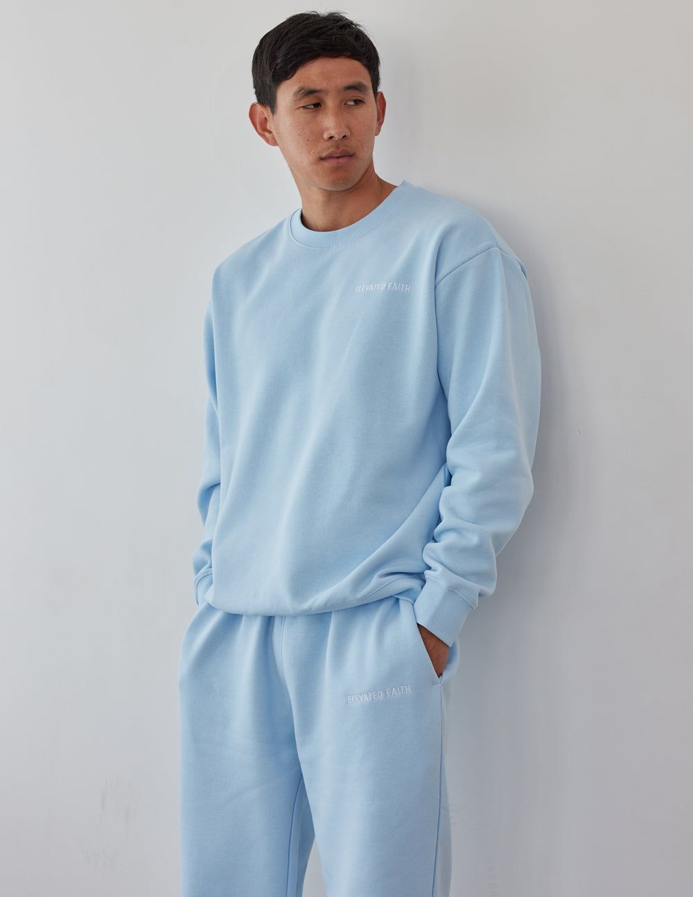 The Basics Dream Blue Crewneck | Relaxed Unisex Premium Fleece Sweatshirt