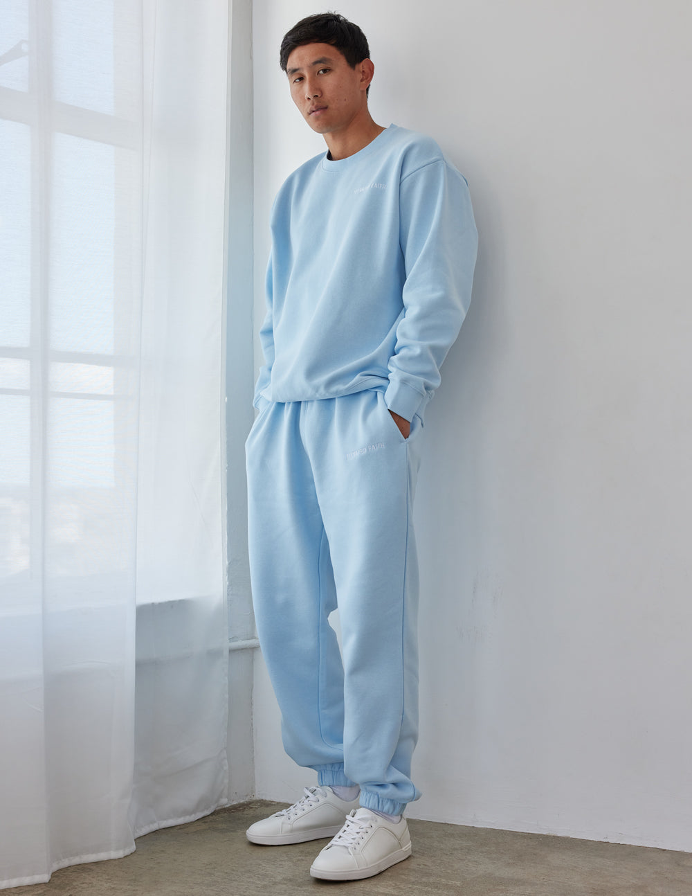 The Basics Dream Blue Crewneck | Relaxed Unisex Premium Fleece Sweatshirt