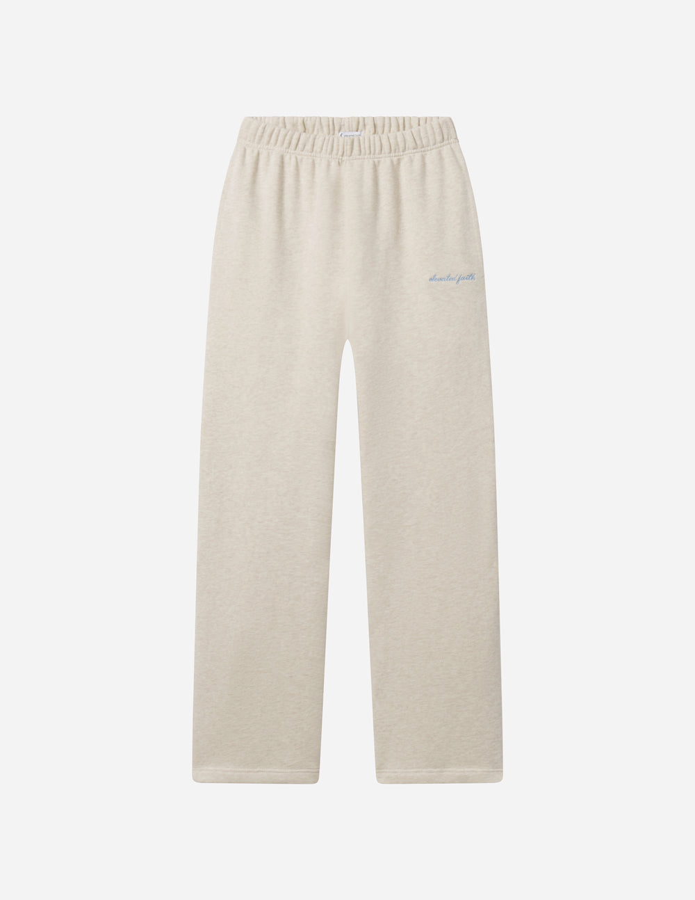 Heather Eggshell Basics wide leg sweatpants displayed alone on a white background.