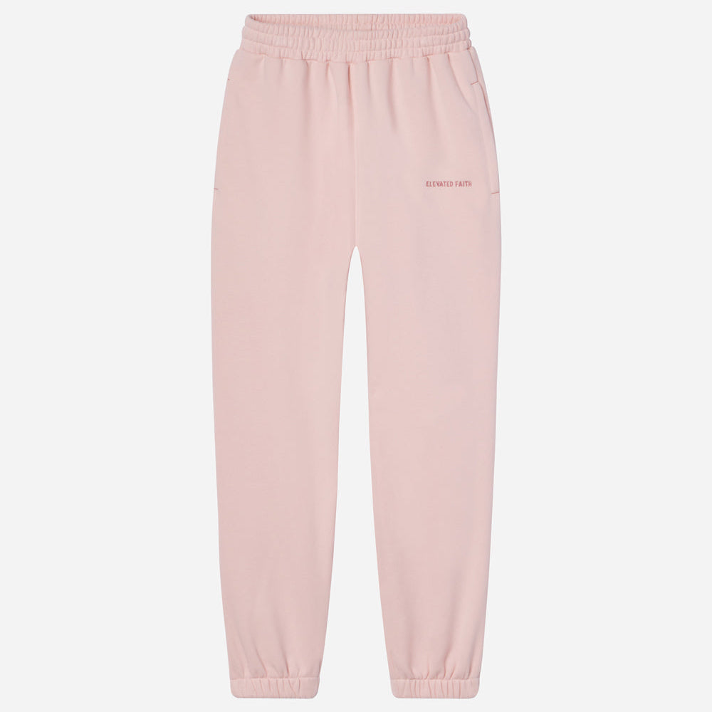Pink sweatpants on a white background
